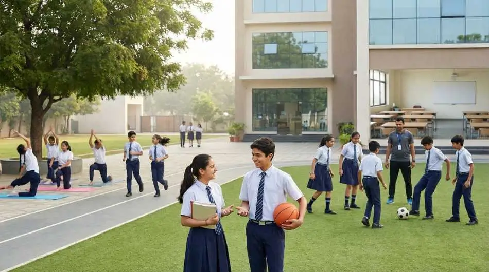Importance of Physical Education in CBSE Schools – students participating in outdoor sports and physical activities on school campus